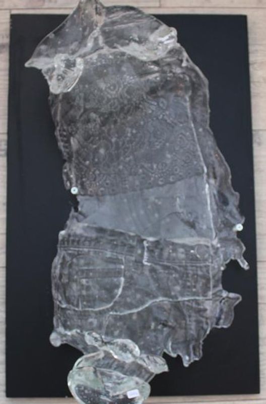 Unik håndlaget skulptur i glass, halv torso